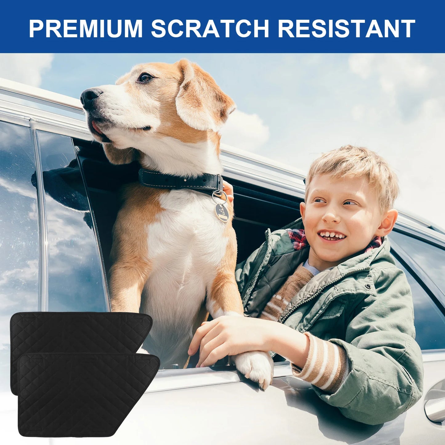 2Pcs Oxford Waterproof Car Door Cover for Dog Anti-Scratch Car Interior Cover Washable Car Door Protect Mats for Car Truck & SUV