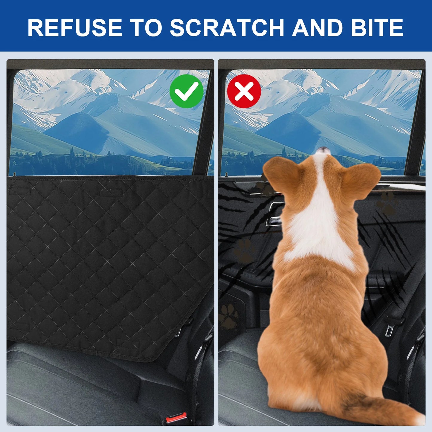 2Pcs Oxford Waterproof Car Door Cover for Dog Anti-Scratch Car Interior Cover Washable Car Door Protect Mats for Car Truck & SUV