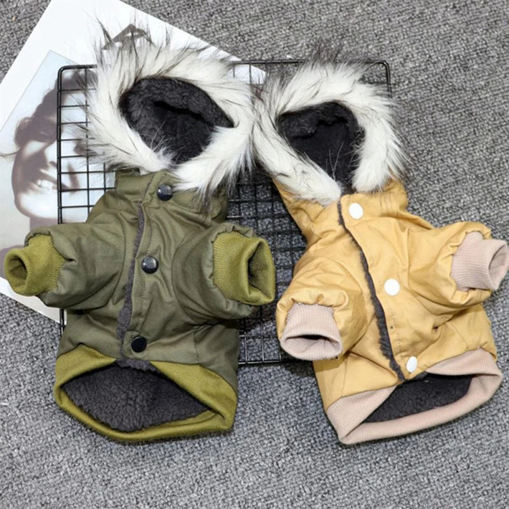 Winter Warm Puppy Jacket, Thicken Hoodie Dog Coat for Small Medium Dogs Chihuahua Yorkies, Cute Pet Clothing